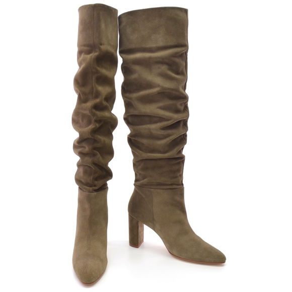 Zara Over The Knee Boots - Gem Zara Chunky Heel Suede Leather OTK Boots size 40